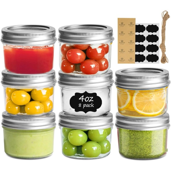 Does not apply Mini Mason Jars 4Oz - 8 Pack,