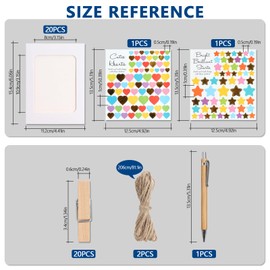20 Piece DIY Cardboard Picture Frame Set, 6 Inch Paper Photo Flim Hanging Photo Frame, Creative Kraft Paper Photo Frame with Stickers, Ballpoint Pen, Wall Picture Hanging Frame Album for Home School