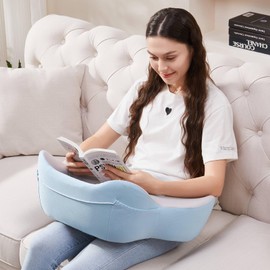 comehealthy Reading Pillow, Lap Desk, Laptop Lap Desk, Laptop Stand for Bed, Arm Rest Pillow, Memory Foam Gaming Pillow for Reading, Working, Gaming in Bed Couch Floor (Blue-Grey)