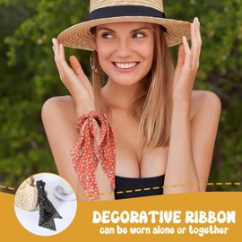 TIESOME Chiffon Floral Bowknot Hair Scarf Scrunchies with Long Ribbon, Elastic Hair Ribbon Stretchy Vintage Hair Ties Rubber Bands Flower Scrunchie for Women Ladies Daily Parties Gifts