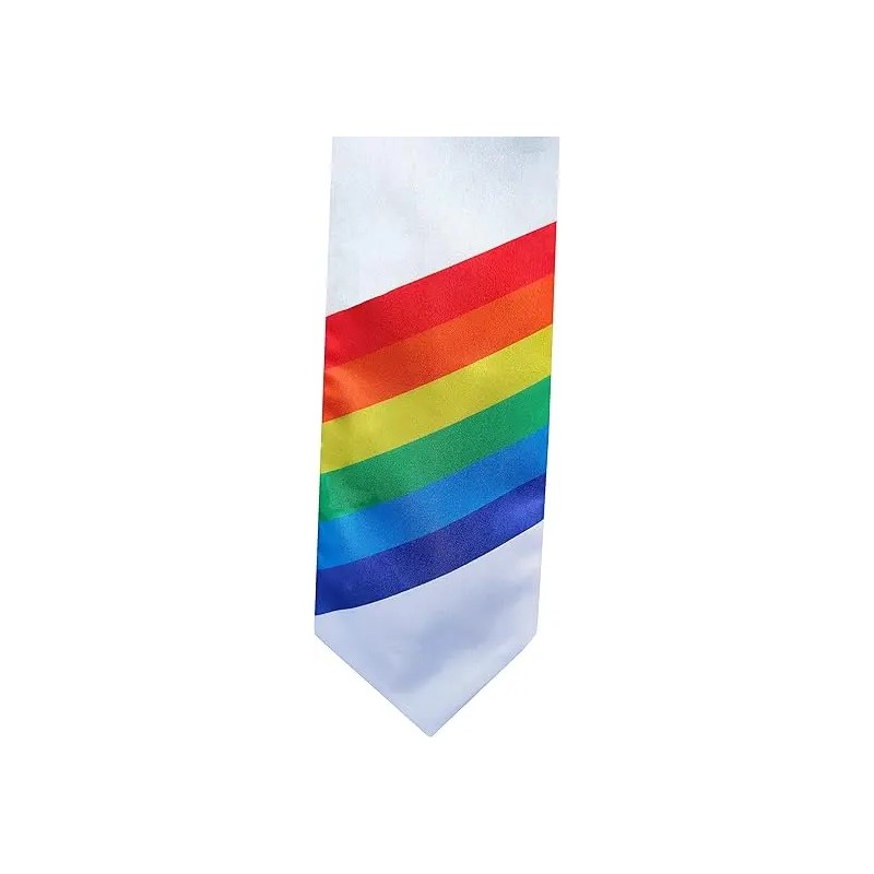 Rainbow Graduation Stole Adult Length 60"Size: 60", Color: White