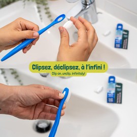 Set – Zahnbürste mit wiederaufladbarem Kopf – aus französischer Produktion (Bürsten-Set, 2 Erwachsene)