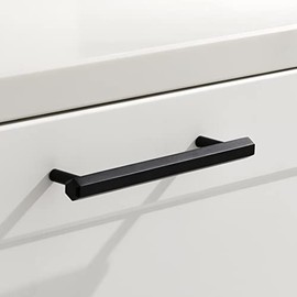 Modern Contemperary Hexagon Black Cabinet Pull Handles for Door, Cupboards and Drawers (128mm Hole Centre)