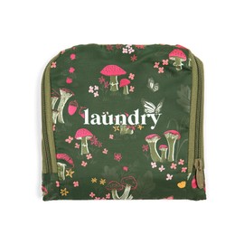Miamica Foldable Travel Laundry Bag, Mushroom Garden Multicolor Flowers – Lightweight, Durable Design with Drawstring Closure, One Size