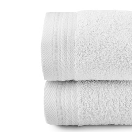 Top Towel - Premium - Large Bath Towels - Bath Towels - 2 Face Towels or Bidet -30x50cm - 100% Cotton - 600g - White