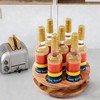 Acacia Wood Rotating Coffee Syrup Organizer, 7 Bottle Coffee Syrup