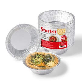 Starfrit (50-Pack 5” Deep Tart or Pie Plates (12.7 cm) - Recyclable - Disposable - Oven & Freezer Safe - Perfect for Baking Tarts & Pies
