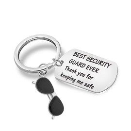 MAOFAED Security Guard Gift - Thanks For Keeping Me Safe Appreciation Keychain