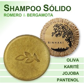 Shampoo Sólido de Romero y Bergamota, Control de Caída,100gr