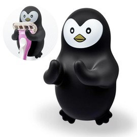 AGMDESIGN Cute Penguin Silicone Razor Holder, Waterproof Self-Adhesive Razor Rack for Bathroom Kitchen Towel Loofah, Storage Holder for Men Women Penguin Lovers