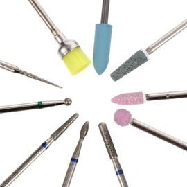 Ipetboom Nail Drill Bits Set 10pcs Grinding Polishing Head Tungsten Steel for Home Salon Use
