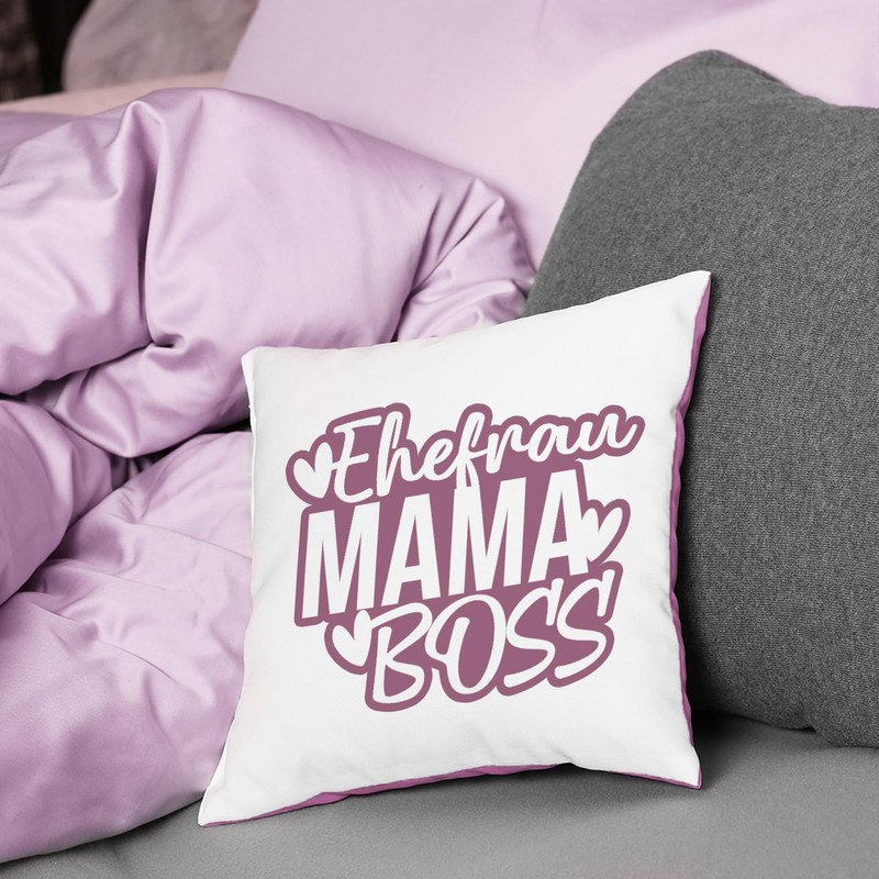 glitzertassen.de® | Wife Mum Boss | Cushion with Saying |