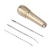 3 Needles Sewing Awl with Copper Handle Leather Shoe Repair