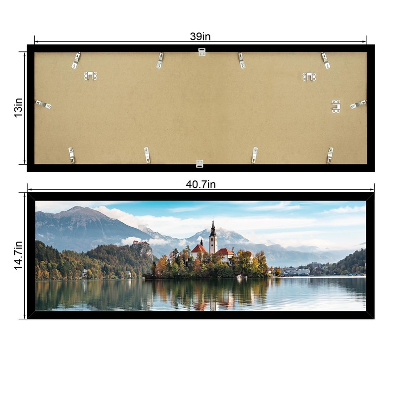 Hongkee 13x39 Puzzle Frame 2 Packs, Real Glass and Black