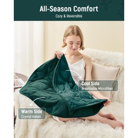 Weighted Lap Blanket 5 lbs for Adults, Luxury Soft Small Weighted Blanket, Compact Portable Weighted Lap Pad for Relaxation, Sleeping, Travel, All-Season Use, Forest Green, 30" x 40"
