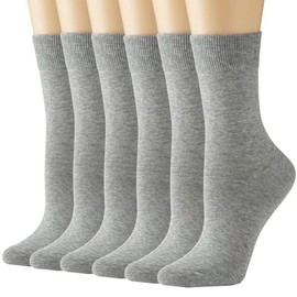 Losa Kute Crew Socks for Women Womens Gifts Slouch White Boot Gift Trouser Womans Cotton Girls Cute Ankle Colorful Ladies Thin Quarter Sock Size 9-11 Women's Black Soft Dress Long Socks X16-Grey28-L