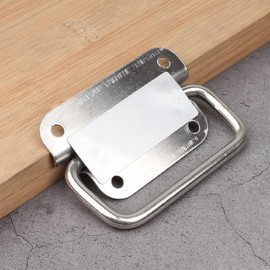 2 Pcs Chest Box Handles Drop Ring Pull Handle Stainless Steel Pull Handle Spring Folding Handle Box Handle Stainless Steel Spring Loaded Box Handle for Toolbox Storage Boxes Replacement