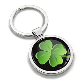 Biomar Labs® Metal 3D Keyring Key Ring Chain Four Leaf Clover Lucky Flower Stainless Steel Gift Box Men Women Keychain Bag Accessories Jewelry Handbag KK 179