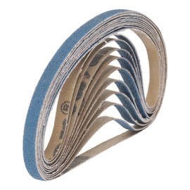 sourcing map 10pcs 3/8" x 21" Sanding Belts 100 Grits Zirconia Abrasive Belt Sander Paper Sanding Papers for Metal Alloy Wood Grinding Polishing, Blue