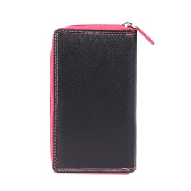Hudson & James Ladies RFID Safe Designer Real Leather Purse Card Women Wallet Zip Coin Pocket Boxed (Pink)