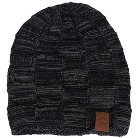 BABAHU Knit Beanie Hat for Men and Women Winter Warm Hats Thick Fleece Lined Slouchy Beanie Skull Cap (CA/US, Alpha, One Size, B-Navy)
