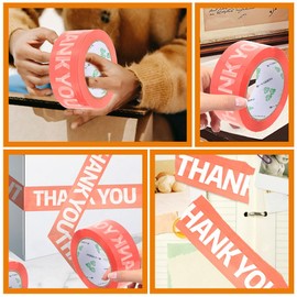 MAGICLULU 2 Rollos De Cinta De Agradecimiento Cinta De Sellado De Diseñador Cinta De Embalaje Para Pequeñas Empresas Cinta De Impresión Colorida Para Sellar Cajas