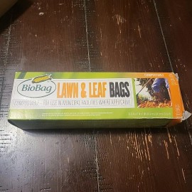 BioBag Compostable Biodegradable Lawn & Leaf Yard Waste Bags, 33 Gallon, 10 Bags