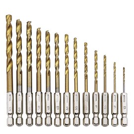 LEDON 13 PCS Quick Change Hex Shank Drill Bits Set HSS Steel Wood Timber Drilling