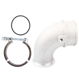 Aramox Hx35 Turbo, 90 Degree Turbo Intake Elbow Air Transfer Pipe with Clamp Compatible with Cummins 6BT 6BTA 4BT DAF