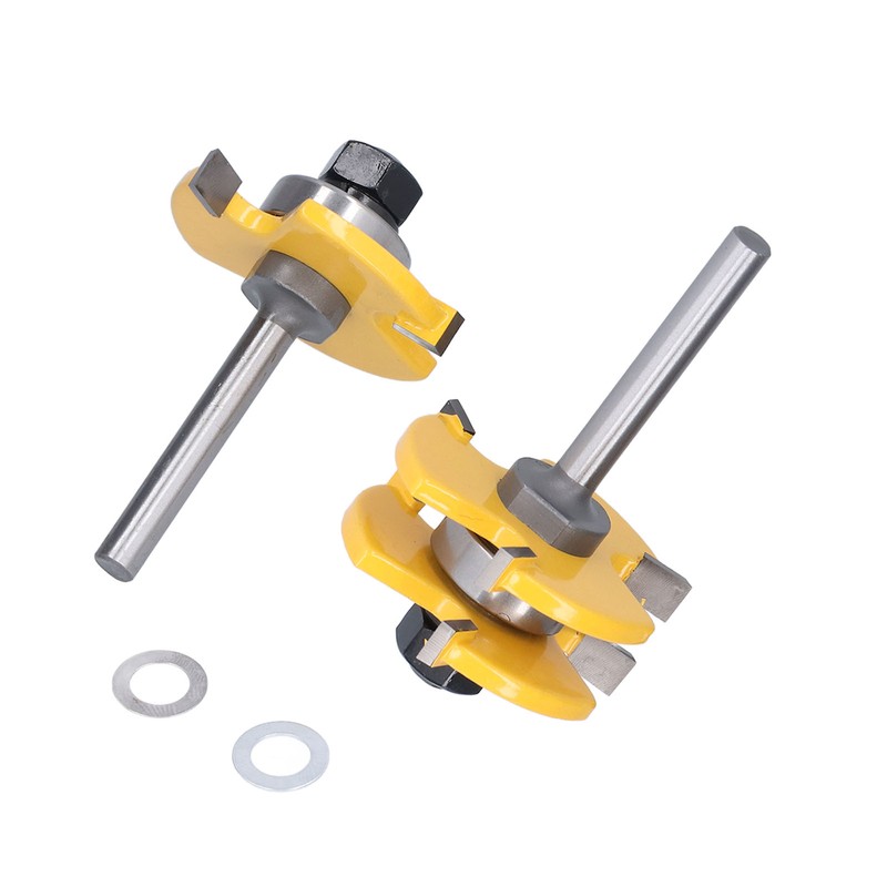2Pcs Router Bit T Type 3 Teeth Milling Cutter Cutting
