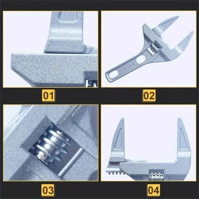 Adjustable Spanner,Adjustable Wrench,Large Adjustable Spanner,6-70mm Wide Jaw Adjustable Spanner,Convenient Wide