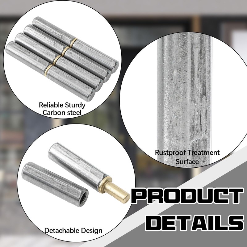 Yaocom 15 Pack Weld on Bullet Hinges 4-5/8" x 5/8"