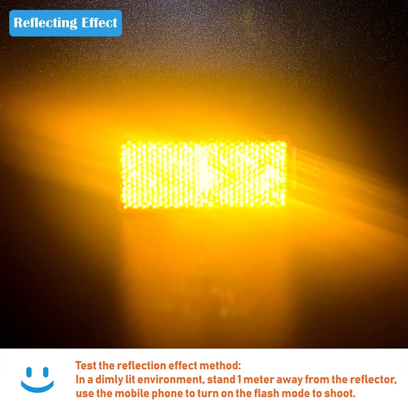 WELNENT E-Mark DOT 4A CCC 2pcs Rectangle Reflector Self Adhesive