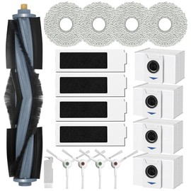 SpeHiate SpeHiate Zubeh?r f1r ECOVACS DEEBOT T20 Omni/ T20e Omni Saugroboter, Ersatzteile Set mit 1 Hauptb1rste, 4 Staubbeutel, 4 Wischpads, 4 HEPA Filters, 4 Seitenb1rsten