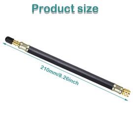 KEWAYO Tire Valve Extension Adapter, 2Pcs 210mm Flexible Rubber Tire Valve Extension Tube, Wheel Valve Extension Hose with Valve Cap is Suitable for Harley, RV, Stroller, Bicycle, Motorcycle