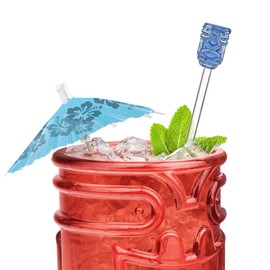 Final Touch Tiki Head Drink Stirrers, Set of 4 (FTA3052)
