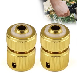 AHRLIC 2Pcs Aluminum Hose Connector 1/2" Quick Connect Fittings, Metal Hose Pipe End, Water Hose Connectors for Gardening, Car Washing, Aluminum Alloy Hose Fittings