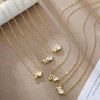 BERISO Gold Heart Initial Necklace for Women,14K Gold Plated CZ
