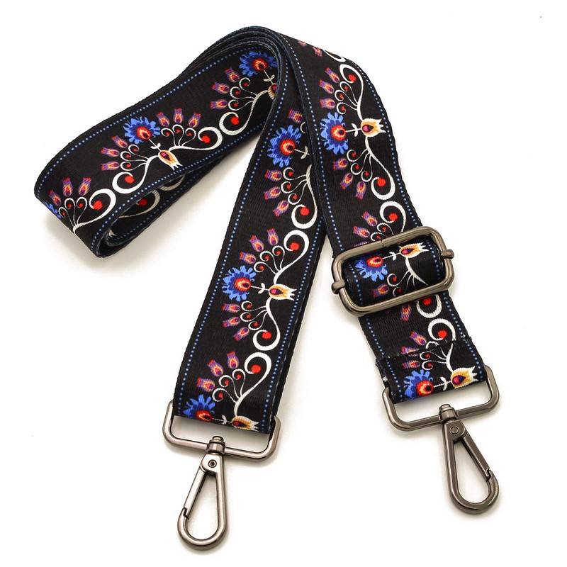 - Purse Strap Adjustable Guitar Style Multicolor Canvas Crossbody Strap