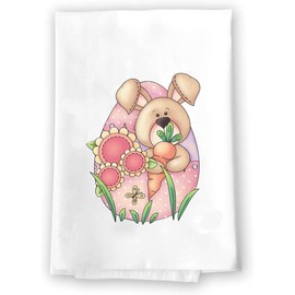 Decorative Kitchen and Bath Hand Towel | Easter Flowers Orange Pink Green | Spring Summer Garden Themed | Home Decor Decorations | House Gift Present