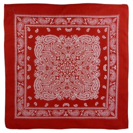 XL Montana Paisley Bandana Soft Lightweight Cotton Extra Large 25" x 25" - Red