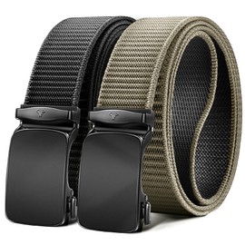 BULLIANT Men Belt-Reversible Ratchet Belt for Gift Men Work Casual Golf Jeans 1 3/8"-Cut For Fit -2 Sides In 1Belt(Black/Beige,34"-38" Waist Adjustable)