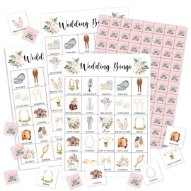 YUEXLL Wedding Party Bingo Card Set - 24 Players, Engagement Party Activities for Family Friends, Bridal Shower Bingo Game Party Favor Supplies, for Adult Teen -08