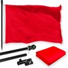 G128 Combo Pack: 5 Ft Aluminum Spinning Flagpole (Black) &