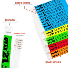 WristCo Tyvek Wristbands VIP Star Variety Pack - 200 Count ¾” x 10”- Waterproof Recyclable Comfortable Tear Resistant Paper Bracelets Wrist Bands for Events Concert Festival Admission Party