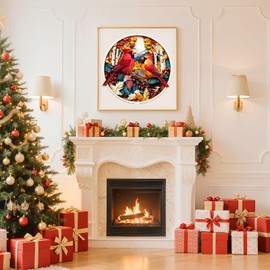 Wooden Puzzles for Adults - Autumn Cardinal Wooden Jigsaw Puzzle, Unique Animal Shaped Wood Puzzles Adult, Christmas Birthday Gifts for Friends/Family, Home Decor 13.4 * 13.4in 290pcs