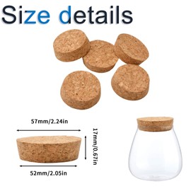 INCREWAY Tapered Cork Stoppers, 12PCS Conical Wooden Wine Bottle Stopper Cork Plugs Replacement Corks for Wine Bottle Glass Bottle Jars, 57 * 52 * 17mm