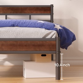 ZINUS Roman Bamboo and Metal Platform Bed Frame, No Box Spring Needed, Easy Assembly, Twin