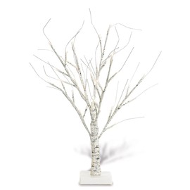 Lillian Vernon White Birch Light-Up Easter Tree - 15" Tabletop LED Twig Holiday Tree, Lights & Timer, Mini Ornament Centerpiece Décor for Home