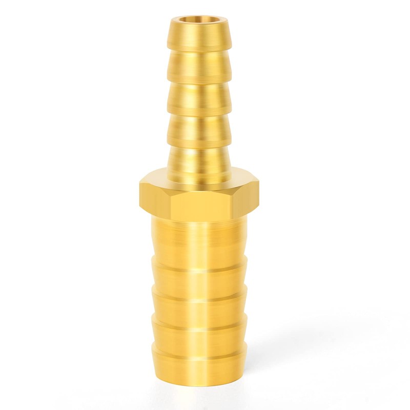 ERGAOBOY 5pcs 6mm x 8mm Brass Reducing Hose Connector Straight